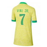 Dámy Fotbalový dres Brazílie Vinicius Junior #7 Copa America 2024 Domácí Krátký Rukáv